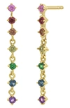 Bony Levy Iris Rainbow Sapphire Linear Drop Earrings In 18k Yellow Gold