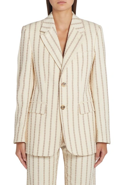 Golden Goose Journey Striped Blazer In White