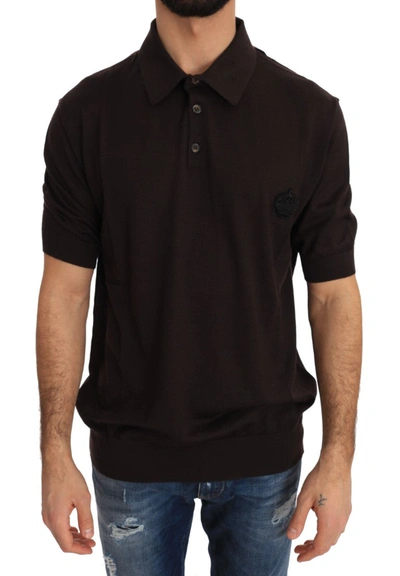 Dolce & Gabbana Brown Polo Short Sleeve T-shirt