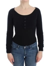 ERMANNO SCERVINO ERMANNO SCERVINO CHIC CROPPED BLACK WOOL-CASHMERE WOMEN'S SWEATER