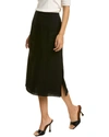 Theory Trouser Linen Midi Skirt In Black