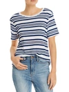 THREE DOTS WOMENS STRIPED CREWECK TOP