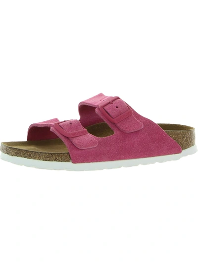 Birkenstock Arizona Bs Womens Leather Adjustable Flatform Sandals In Pink