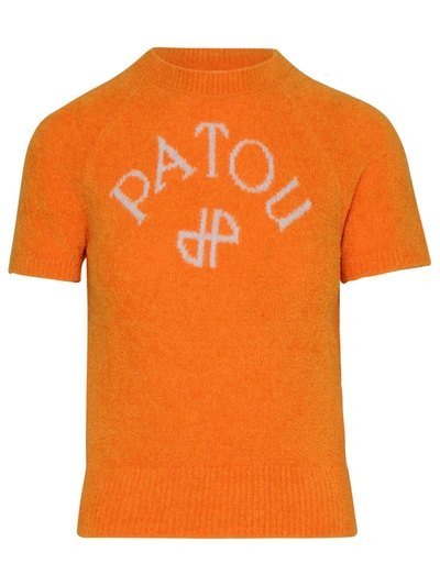 Patou Logo Knitted Top In Orange