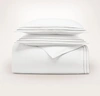 Boll & Branch Organic Signature Triple Framed Duvet Set In White/pewter