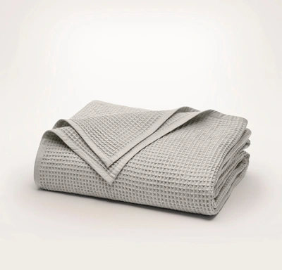 Boll & Branch Organic Waffle Bed Blanket In Pewter