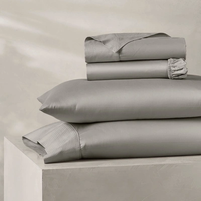 Boll & Branch Organic Reserve Lattice Jacquard Sheet Set In Pewter