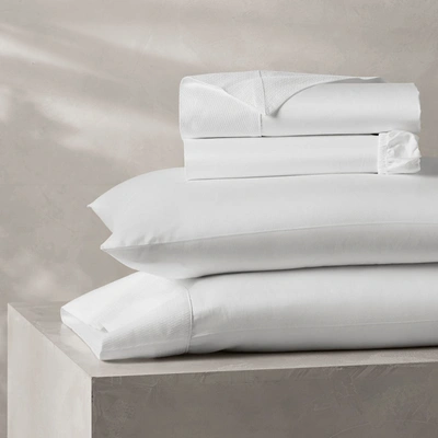 Boll & Branch Organic Reserve Lattice Jacquard Sheet Set In White