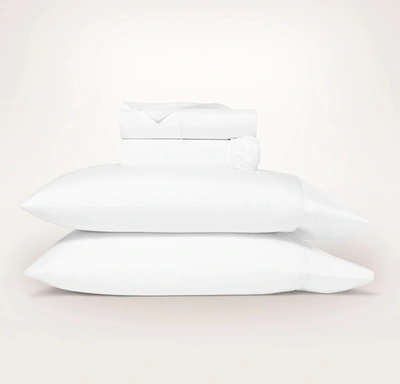 Boll & Branch Organic Signature Embroidered Sheet Set In White/white Embroidered