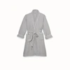 Boll & Branch Women's Waffle Robe In Pewter/white Waffle