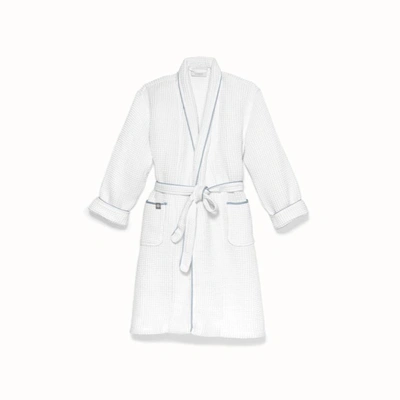Boll & Branch Women's Waffle Robe In White/shore Waffle