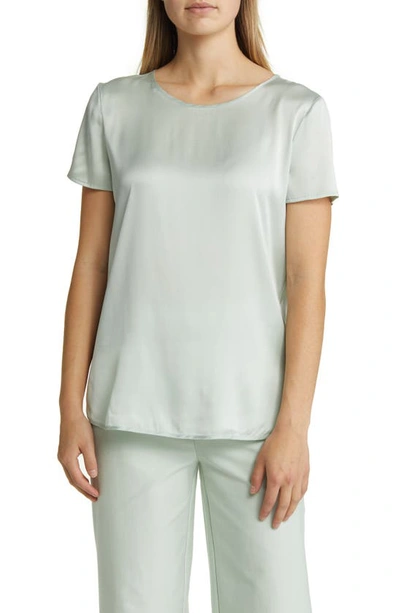 Max Mara Cortona Stretch Silk Top In 007 Sage Green