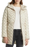 Via Spiga Zigzag Quilt Puffer Jacket In Biscotti
