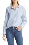 Lucky Brand Stripe Cotton Button-up Shirt In Blue Stripe