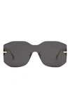 Fendi The Graphy Geometric Sunglasses In Shiny Endura Gold / Smoke