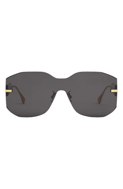 Fendi The Graphy Geometric Sunglasses In Shiny Endura Gold / Smoke