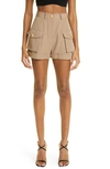 Balmain Grain De Poudre Cargo Shorts In Neutrals