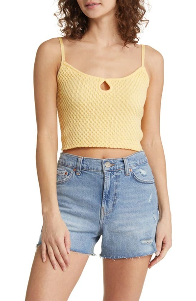 Pacsun Tulip Keyhole Crop Camisole In Yellow