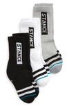 STANCE KIDS' ASSORTED 3-PACK ATHLETIC SOCKS