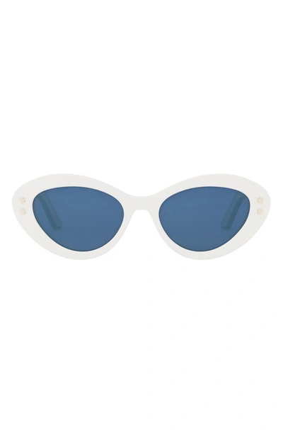 Dior Pacific 54.5mm Butterfly Sunglasses In Ivory Mirror