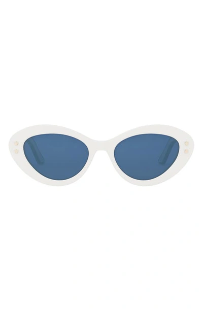 Dior Pacific S1u Butterfly Sunglasses, 55mm In Ivory Mirror