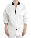 ANDREA POMPILIO ANDREA POMPILIO WHITE COTTON BLEND OVERSIZED BLAZER WOMEN'S JACKET