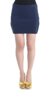 Costume National Blue Nylon Mini Skirt In Blue