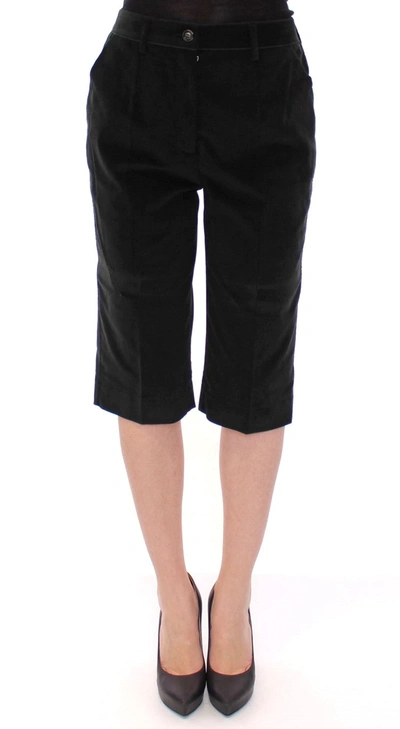 Dolce & Gabbana Cotton-blend Bermuda Shorts In Black