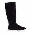 Dolce & Gabbana Black Xiangao Lamb Fur Leather Boots Shoes In Black