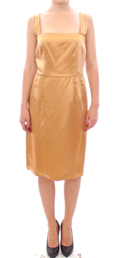 Dolce & Gabbana Bronze Silk Sheath Dress