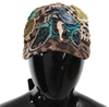 Dolce & Gabbana Leopard Sequin Sicily Applique Baseball Cap In Multi