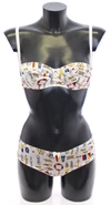 DOLCE & GABBANA DOLCE & GABBANA WHITE SAILOR BRA PANTY STRETCH WOMEN'S UNDERWEAR