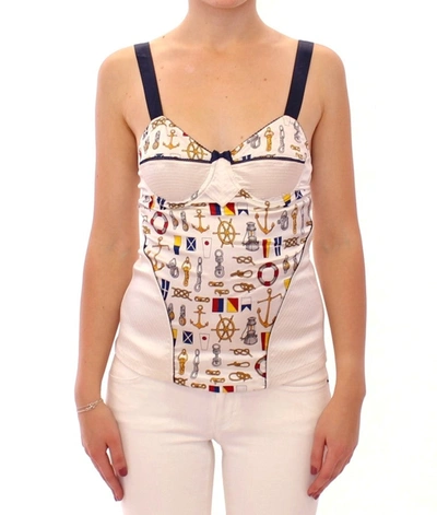Dolce & Gabbana Sailor-print Stretch Tank Top In Neutral