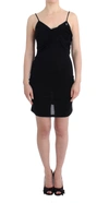 JOHN GALLIANO JOHN GALLIANO ELEGANT BLACK JERSEY KNEE-LENGTH WOMEN'S DRESS