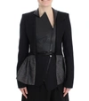 Kaale Suktae Black Short Blazer Coat Biker Jacket In Black