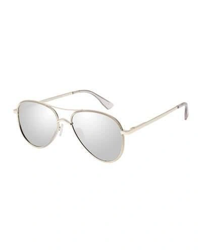 Le Specs Empire Laser-cut Aviator Sunglasses, Rose/gold