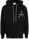 Aries Hoodie With Drawstring Hood And Back Detail In Black