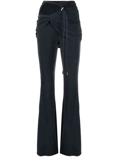 Jacquemus High-waisted Flared Trousers In Navy