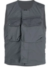 Ten C Flap-pocket Gilet In Grey