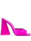 Attico Devon Satin Mules In Fuchsia