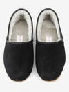 Derek Rose Men's Slippers Crawford Suede Sheepskin Black In Black