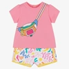 MARC JACOBS MARC JACOBS GIRLS PINK COTTON SHORTS SET