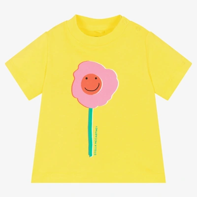Stella Mccartney Babies'  Kids Girls Yellow Cotton Flower T-shirt