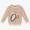 DR KID BOYS BEIGE COTTON KNITTED SWEATER