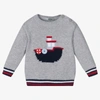 DR KID BOYS GREY COTTON KNITTED SWEATER