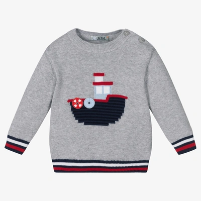 Dr Kid Babies' Boys Grey Cotton Knitted Jumper