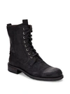 JOHN VARVATOS Round Toe Lace-Up Leather Boots,0400091975617