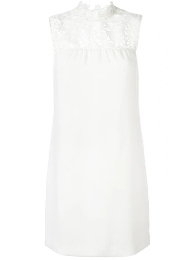 Theory Aronella Elevate Crepe & Lace Shift Dress In Ivory | ModeSens