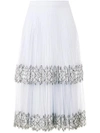 CHRISTOPHER KANE lace detail pleated skirt,DRYCLEANONLY