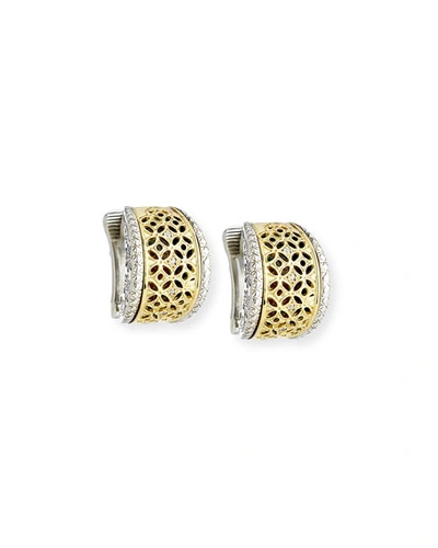 Konstantino Selene Diamond Clip Hoop Earrings In Silver/ Gold